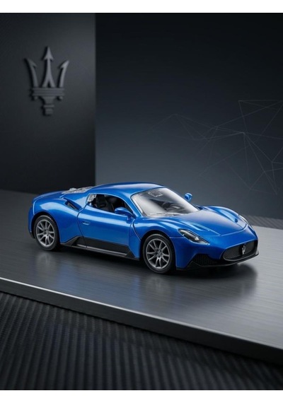 Maserati Mc20 Çek-bırak Model Araba - Açılır Kanat Kapı - 1:24 Ölçekli Metal Oyuncak Araç Mavi