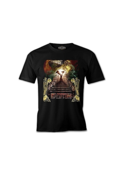 Led Zeppelin - Stairway To Heaven Zeppelin Siyah Erkek Tshirt 001