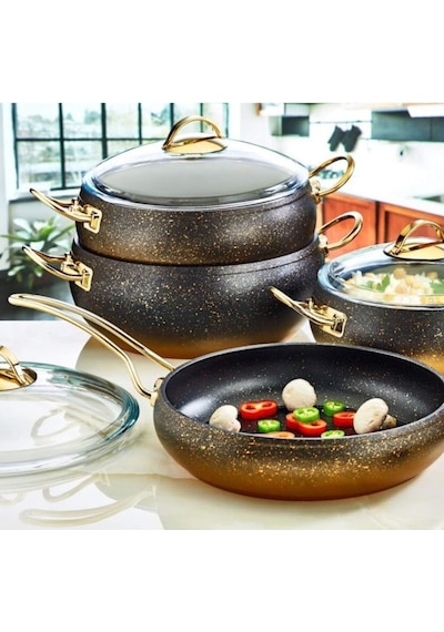 Tr O.m.s Collection 9 Parça Granit Küre Model Tencere Seti Diğer