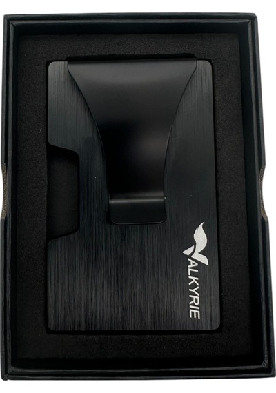 Valkyrie Akıllı Mekanizmalı Minimalist Metal Kartlık Rfıd Korumalı Şık Dayanıklı 15-25 Kart Kapasiteli Cüzdan Kartlık Siyah Siyah