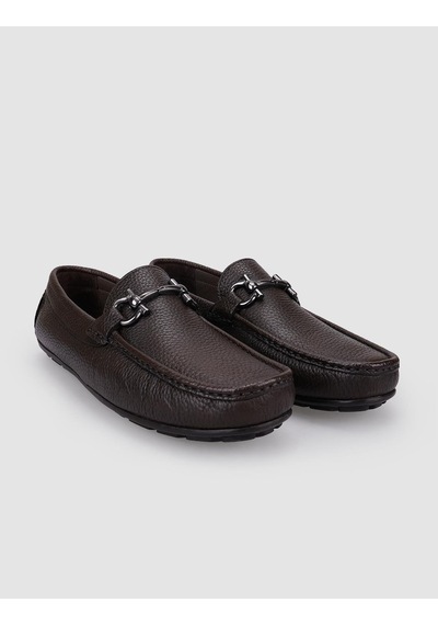 Cabani %100 Hakiki Deri Kahverengi Tokalı Erkek Loafer Kahverengi