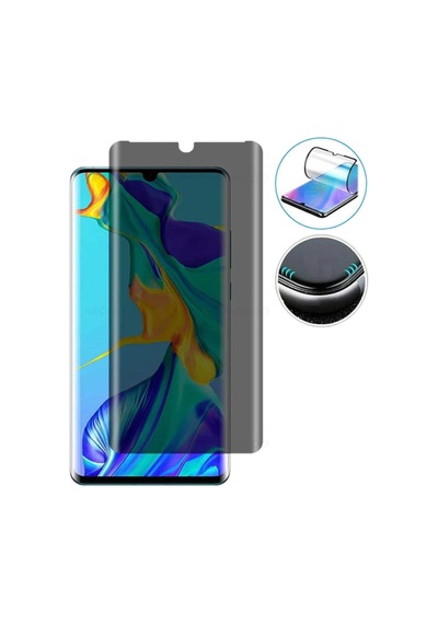 Huawei P30 Pro 9d Full Kaplayan Kavisli Privacy Gizlilik Filitreli Hayalet Flexible Polymer Nano