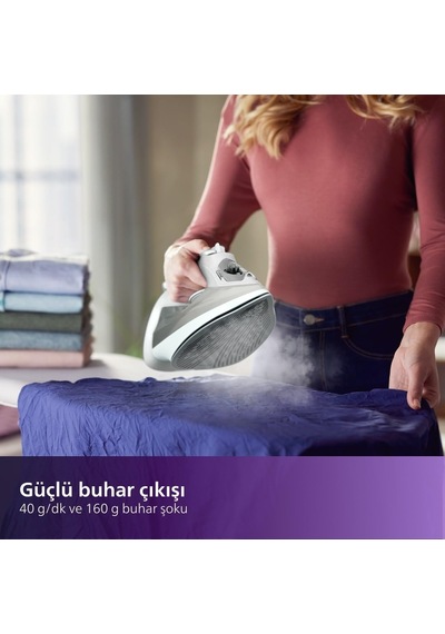 5000 Serisi Buharlı Ütü 2400w, 40g/dk Sürekli Buhar, 160g Şok, Steamglide Plus Taban, Dahili Kireç Temizleme, Damlatmaz Sistem, Dikey Kullanım Özelliği Dst5010/10