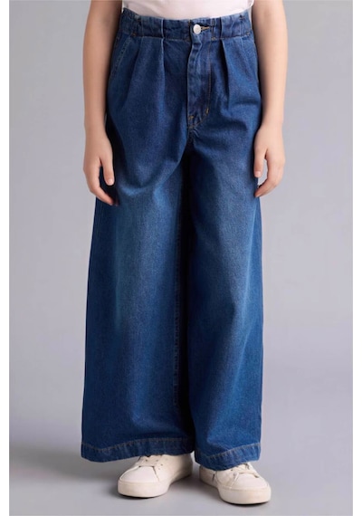 Defacto Wıde Leg Geniş Paça Jean Pantolon Kız Çocuk G9426a826smnm28 Mavi-nm28