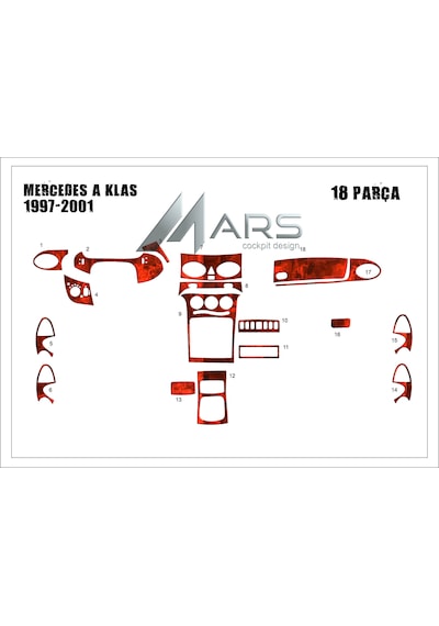 Mercedes A Serisi Torpido Kaplama 1997-2001 18 Parça Maun