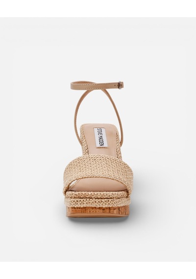 Steve Madden Outrıght Nat Nat Raffıa Kadın Nat Raffia Topuklu Sandalet Outrıght Nat Bej