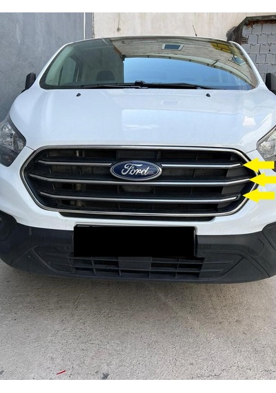 Ford Custom Krom Ön Panjur+Çerçeve 8 parça 2018 ve üzeri P.Çelik
