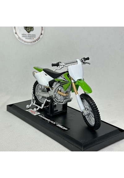 Kawasaki Kx 250f 1:18 Diecast Model Motosiklet Maisto Lisanslı, Metal Gövde, Standlı