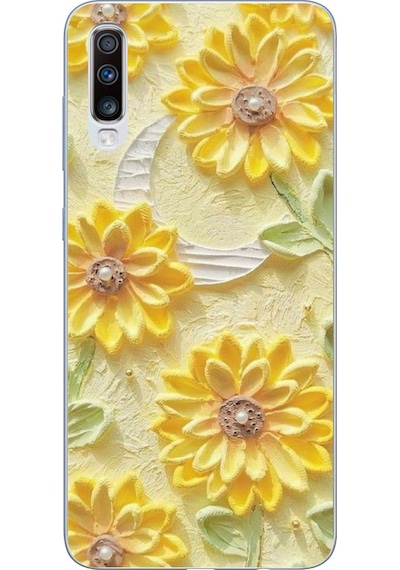 Samsung Galaxy A50-a30s Uyumlu Rölyef Bahçesi Baskılı Silikon Kılıf Renkli