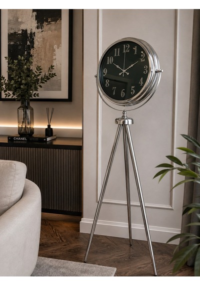 Krom Royal Aynalı Tripod 150 X 45 Cm Ayaklı Saat Diğer