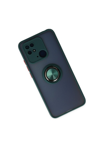 Xiaomi Poco C40 Uyumlu Kılıf Montreal Yüzüklü Silikon Kapak - Yeşil