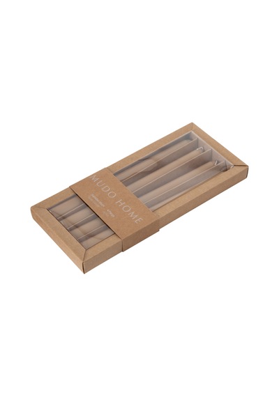 Mudo Home 4lü Şamdan Mum Bej 25cm 1484706