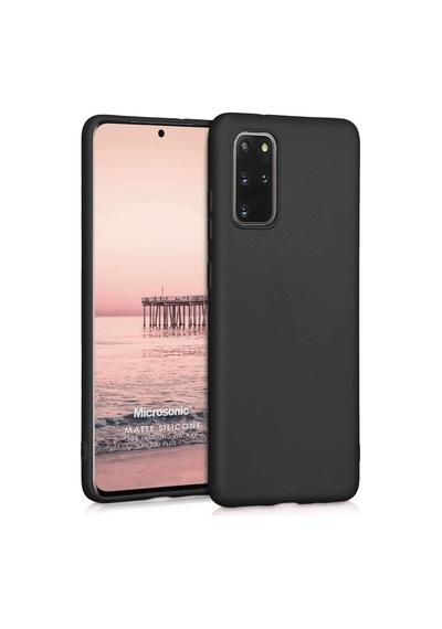 Matte Silicone Samsung Galaxy S20 Plus İçin Kılıf Siyah Galaxy S20 Plus İle Uyumlu Kılıf - Siyah