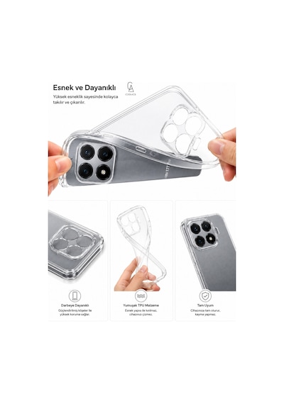 Xiaomi 17t Pro İle Uyumlu Kılıf Şeffaf Kamera Korumalı Esnek Silikon Telefon Kılıfı Kapak