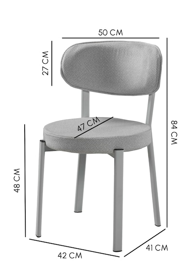 Sakura Masa Takımı - Gri Mermer Masa - 4 Sandalye Antrasit - Metal Siyah Ayak - Masa Takımı - Yemek Odası Takımı