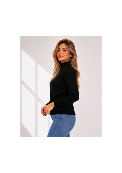 Hira Life Fashion Kadın Şık Tasarım Ve Yumuşak Dokulu Dik Yaka Triko Basic Kazak Bluz Siyah Siyah Hira Life Fashion Kadın Şık Tasarım Ve Yumuşak Dokulu Dik Yaka Triko Basic Kazak Bluz Siyah Siyah