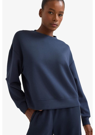Defacto Defactofit Oversize Geniş Kalıp Bisiklet Yaka Modal Sporcu Sweatshirt E8954ax25aunv165 Lacivert