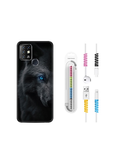 Infinix Hot 8 Kılıf Kablo Koruyuculu Dark Wolfs 1834