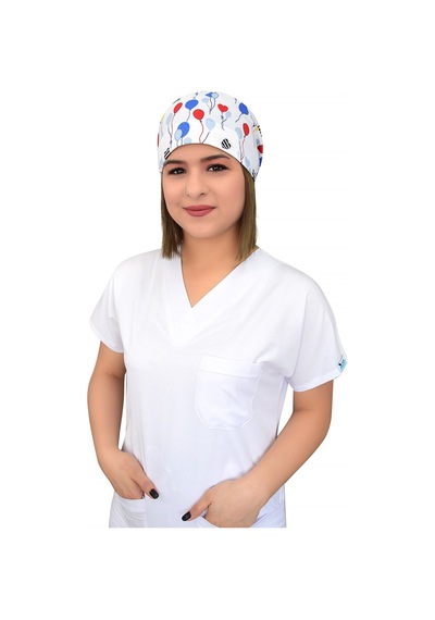 Renkli Balonlar Desenli Cerrahi Bone