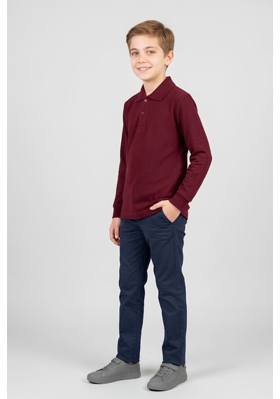 Modanino Erkek Çocuk %100 Pamuk Ve Okul Tarz T-shirt 6-16 Yaş 12798mrt Bordo