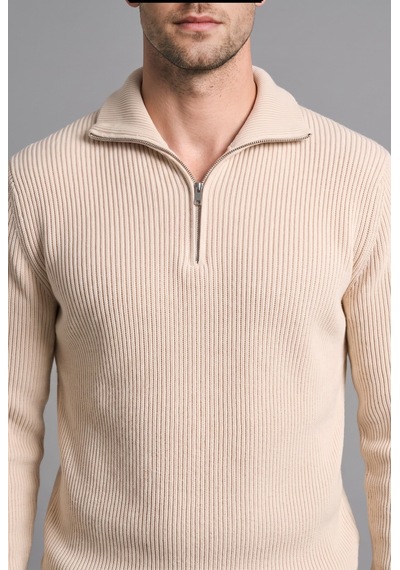 Defacto Standart Fit Yarım Fermuarlı Uzun Kollu Polo Yaka Triko Kazak H7182ax26aubg369 Bej-bg369 Defacto Standart Fit Yarım Fermuarlı Uzun Kollu Polo Yaka Triko Kazak H7182ax26aubg369 Bej-bg369