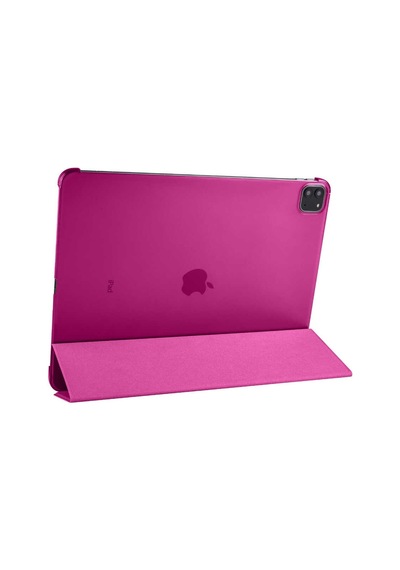 Lexroo İpad Pro 12.9 2022 M2 Smart Cover Standlı 1-1 Kılıf - Pembe Kapaklı Kılıf