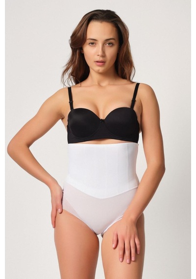Beyaz Mı Emay 2945 Tül Karyokalı Slip Lazer Korse Beyaz