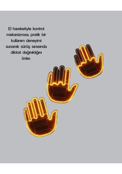 Mey İthalat El Hareketiyle Kontrol Edilen 176 Led Amber Güvenlik Lambası