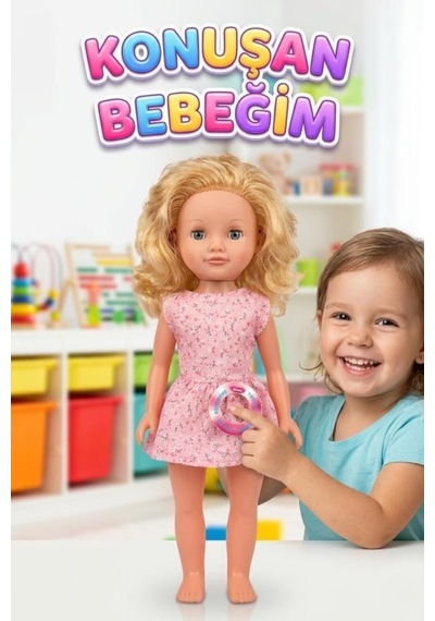 Alya Türkçe Konuşan Etkileşimli Eğitici Oyuncak Bebek 40 Cm Kafası Ve Kolları Et Bebek 1