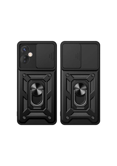 Magicool İnfinix Hot 30 4g Kılıf Pars Lens Yüzüklü Silikon - Gold