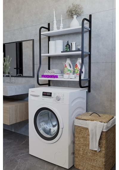 Morpanya Bony Çamaşır Makinesi Üstü Düzenleyici Raf Banyo Dolabı Rafı Makina Üstü Dolap Raf Beyaz Morpanya Bony Çamaşır Makinesi Üstü Düzenleyici Raf Banyo Dolabı Rafı Makina Üstü Dolap Raf Beyaz