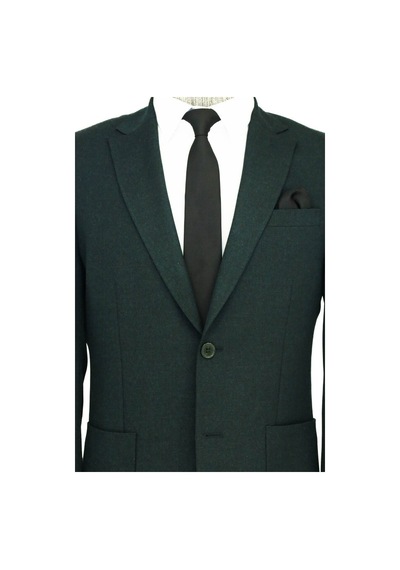 Wessi Kendinden Desenli Slim Fit Sivri Yaka Yeşil Erkek Ceket 001