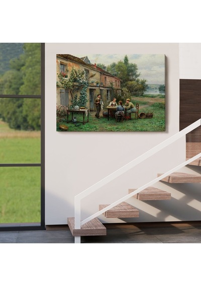 Es10 U01mrs seri Bahçede Kahve Keyfi 19, Yüzyıl Tablosu-6529 (70 x 100)