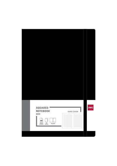 Deri Kaplı A5 120 Yp 70g Defter Kareli Siyah-mavi Çok Renkli