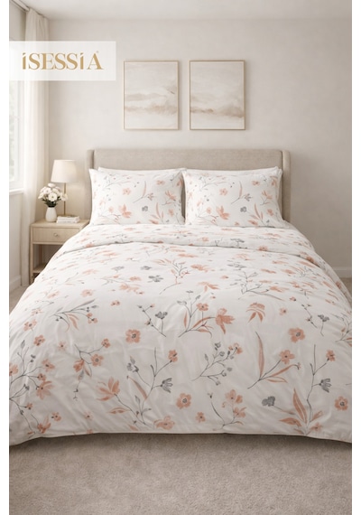 Fiora Çift Kişilik Çarşaflı Nevresim Takımı 200 X 240 Cm Pudra