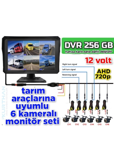 6 Ad 170 Derece Balık Gözü Lens Ahd 720p Kamera Qled 10'' Ekran