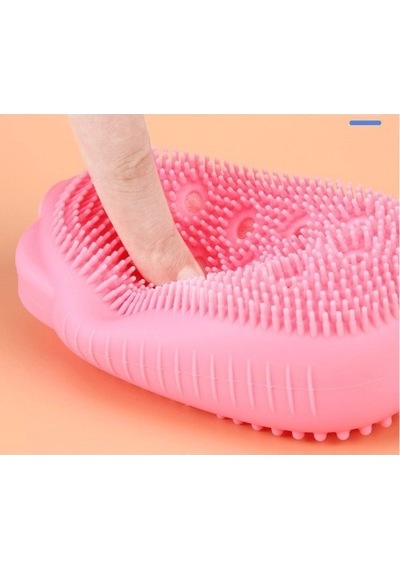 Kese Kaliteli Çift Tasarımlı Peeling Etkili Yumuşak Masaj Yapan Süngerli Silikon Banyo Kesesi Çok Renkli