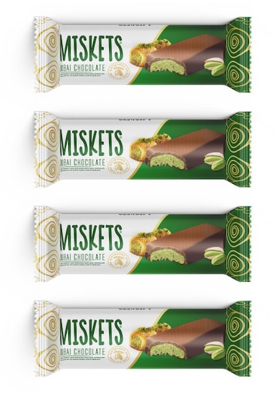 Miskets Antep Fıstıklı Çıtır Kadayıflı Dolgulu Dubai Çikolatası 4 x 25 G