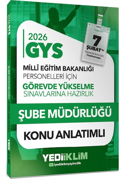 Yediiklim Yayınları 2026 Meb Gys Şube Müdürlüğü Konu Anlatımı