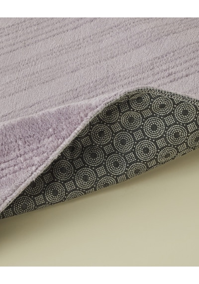 English Home Stripe Line Kaydırmaz Taban Banyo Paspası Seti 60x100 Cm + 50x60 Cm Lila