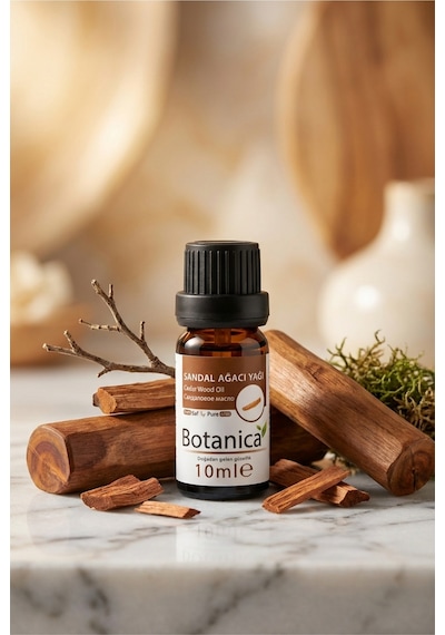 Botanica %100 Saf Sandal Ağacı Yağı Lüks Aromaterapi Meditasyon Cilt Bakımı Doğal Uçucu Bitkisel 10 Ml 10 ML