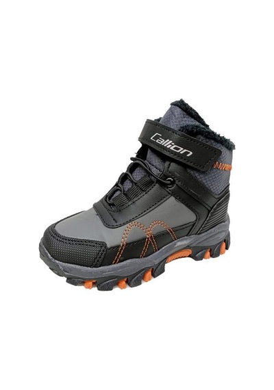 Callion 06p Deri Çocuk Sneakers Bot Füme Siyah Oranj Füme