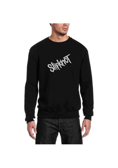 Slipknot Baskılı Siyah Erkek Örme Sweatshirt (530965802)