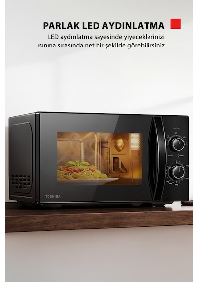 Toshiba MWP-MM20P BK 20 L 5 Isı Seviyesi Siyah Mikrodalga Fırın