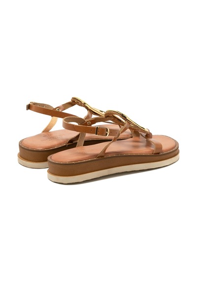 146 Camel Sandalet Kadın 26035 Myconian 2025 Greek Sandal Camel