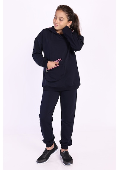 Toontoy Kids Toontoy Kız Çocuk 2'li Takım Baskılı Kapüşonlu Torba Cepli Asimetrik Sweatshirt & Beli Paçası Lastikli Cepli Jogger Eşofman Altı - 2 İpilk Lacivert Toontoy Kids Toontoy Kız Çocuk 2'li Takım Baskılı Kapüşonlu Torba Cepli Asimetrik Sweatshirt & Beli Paçası Lastikli Cepli Jogger Eşofman Altı - 2 İpilk Lacivert