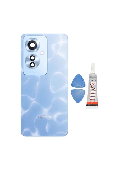 Oppo Reno 11f 5g Beyaz Arka Cam Batarya Pil Kapağı Telefon Arka Kapak Yapışkan Beraber