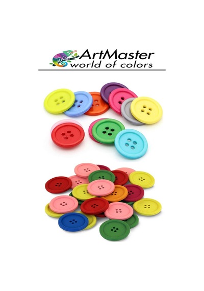 Renkli Ahşap Düğme 60 Adet 1 Paket Sanat Etkinlik Okul Kreş Anasınıfı 1.2cm 50 Adet 2.5cm 10 Adet Süsleme Düğmesi