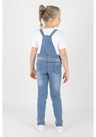 Ahengim Ahenk Kids Kız Paça Pullu Bahçıvan Tulum Mavi