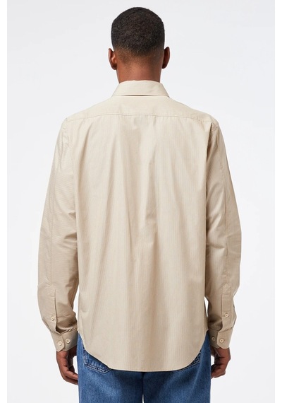 Lacoste Men's Regular Fit Beige Shirt Normal Kesim Erkek Gömlek Bej